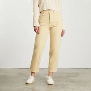 Everlane The Way High Jean Organic Cotton Soy Bean Yellow Straight Leg Women 30